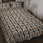 Four Queens Playing Cards Pattern Print Quilt Bed Set