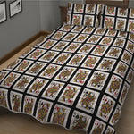 Four Queens Playing Cards Pattern Print Quilt Bed Set