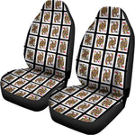 Four Queens Playing Cards Pattern Print Universal Fit Car Seat Covers