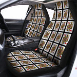 Four Queens Playing Cards Pattern Print Universal Fit Car Seat Covers