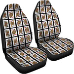 Four Queens Playing Cards Pattern Print Universal Fit Car Seat Covers