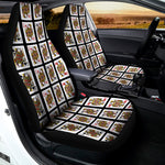 Four Queens Playing Cards Pattern Print Universal Fit Car Seat Covers