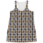Four Queens Playing Cards Pattern Print Women's Racerback Tank Top