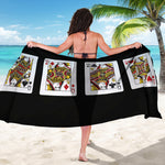 Four Queens Playing Cards Print Beach Sarong Wrap