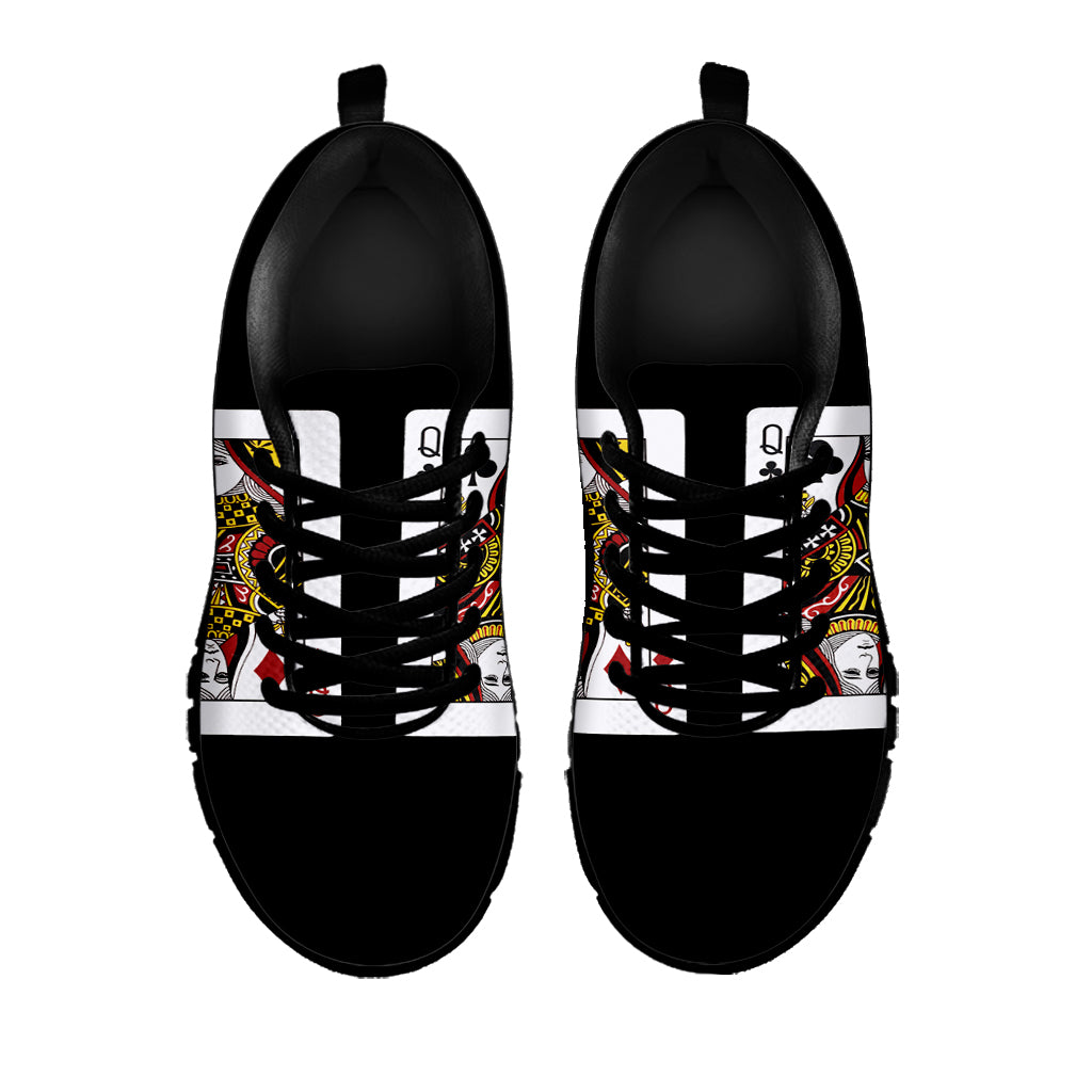 Four Queens Playing Cards Print Black Sneakers