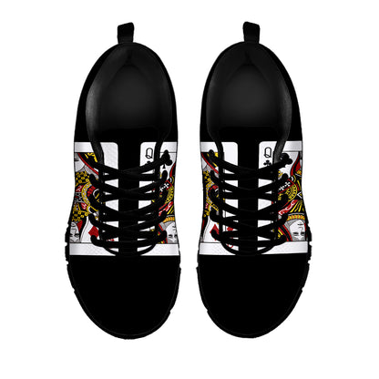 Four Queens Playing Cards Print Black Sneakers