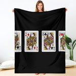 Four Queens Playing Cards Print Blanket