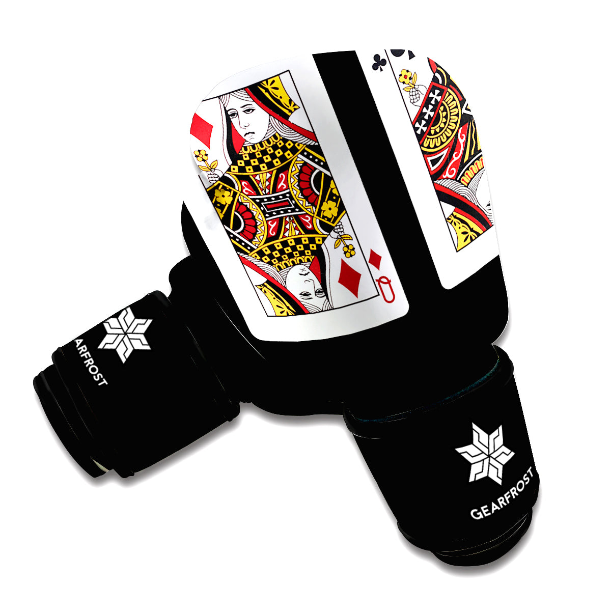 Four Queens Playing Cards Print Boxing Gloves