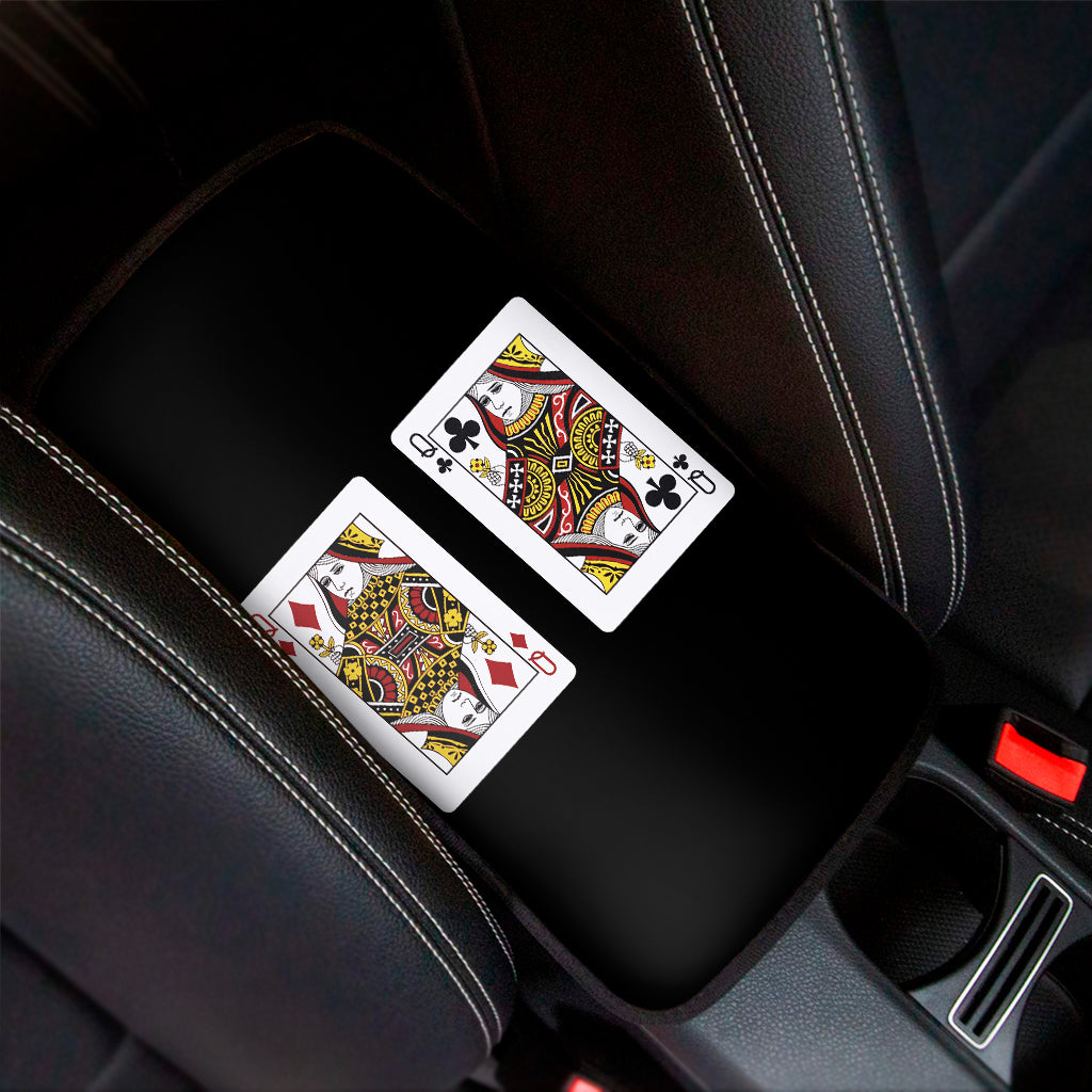 Four Queens Playing Cards Print Car Center Console Cover
