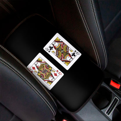 Four Queens Playing Cards Print Car Center Console Cover