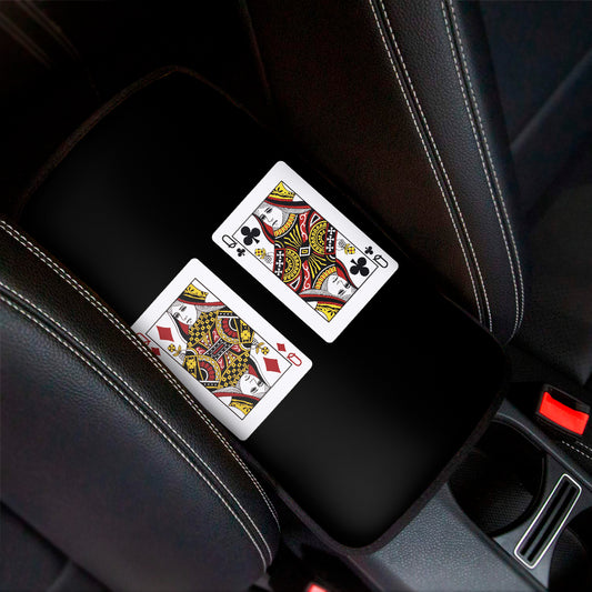 Four Queens Playing Cards Print Car Center Console Cover