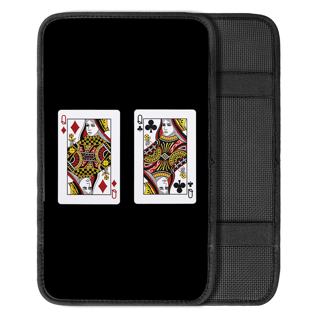 Four Queens Playing Cards Print Car Center Console Cover