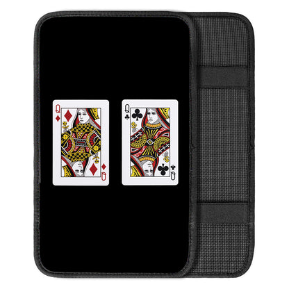 Four Queens Playing Cards Print Car Center Console Cover