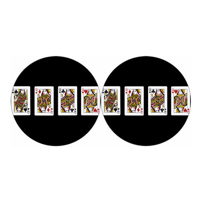 Four Queens Playing Cards Print Car Coasters