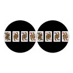 Four Queens Playing Cards Print Car Coasters