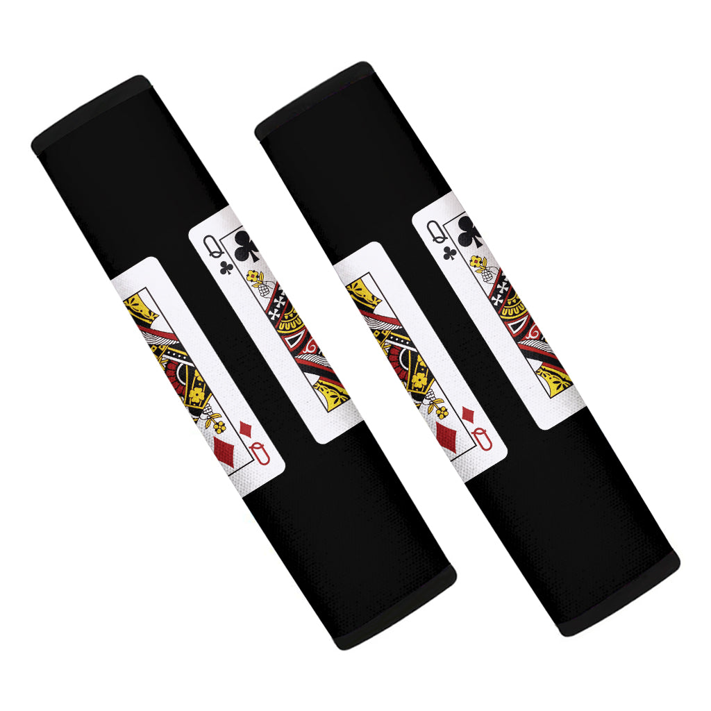 Four Queens Playing Cards Print Car Seat Belt Covers
