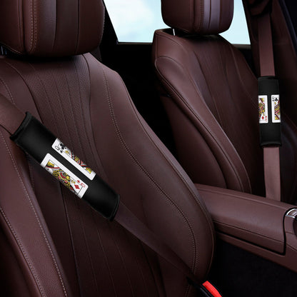 Four Queens Playing Cards Print Car Seat Belt Covers