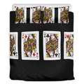 Four Queens Playing Cards Print Duvet Cover Bedding Set