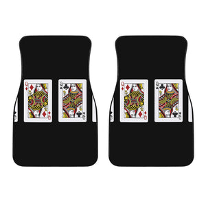 Four Queens Playing Cards Print Front Car Floor Mats