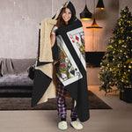 Four Queens Playing Cards Print Hooded Blanket