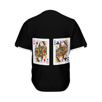 Four Queens Playing Cards Print Men's Baseball Jersey
