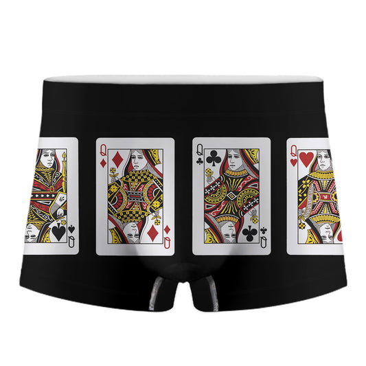 Four Queens Playing Cards Print Men's Boxer Briefs