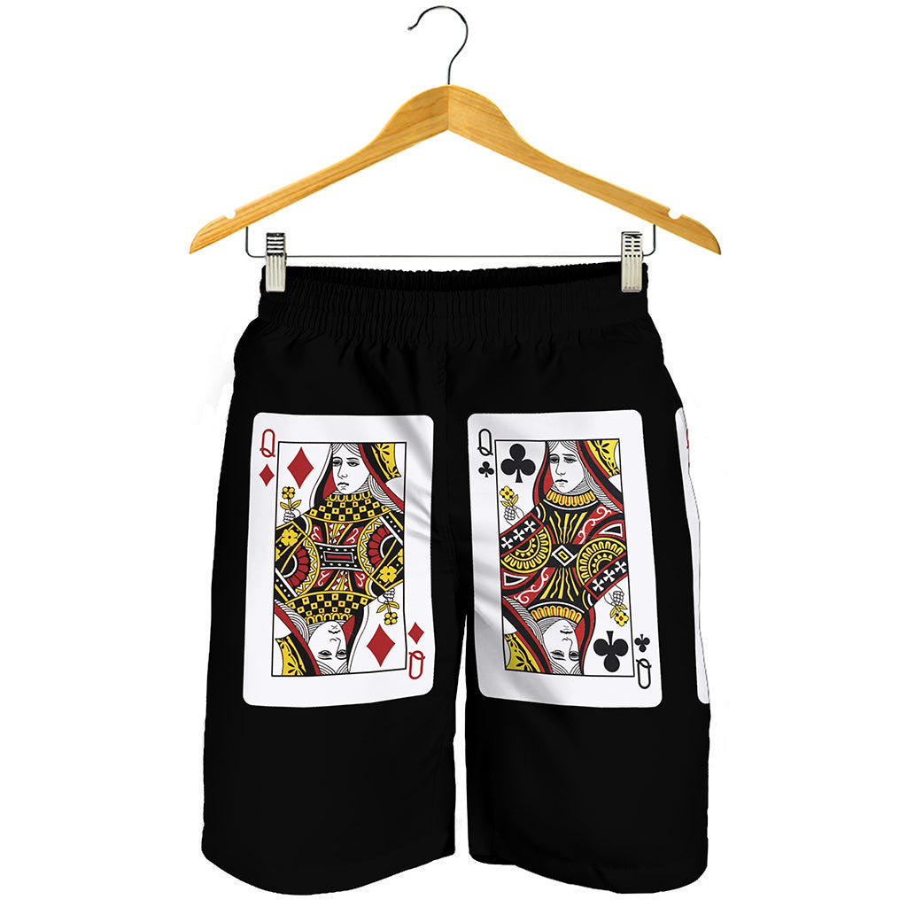 Four Queens Playing Cards Print Men's Shorts