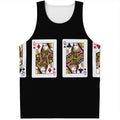 Four Queens Playing Cards Print Men's Tank Top