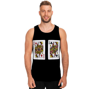 Four Queens Playing Cards Print Men's Tank Top