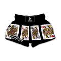 Four Queens Playing Cards Print Muay Thai Boxing Shorts