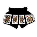 Four Queens Playing Cards Print Muay Thai Boxing Shorts