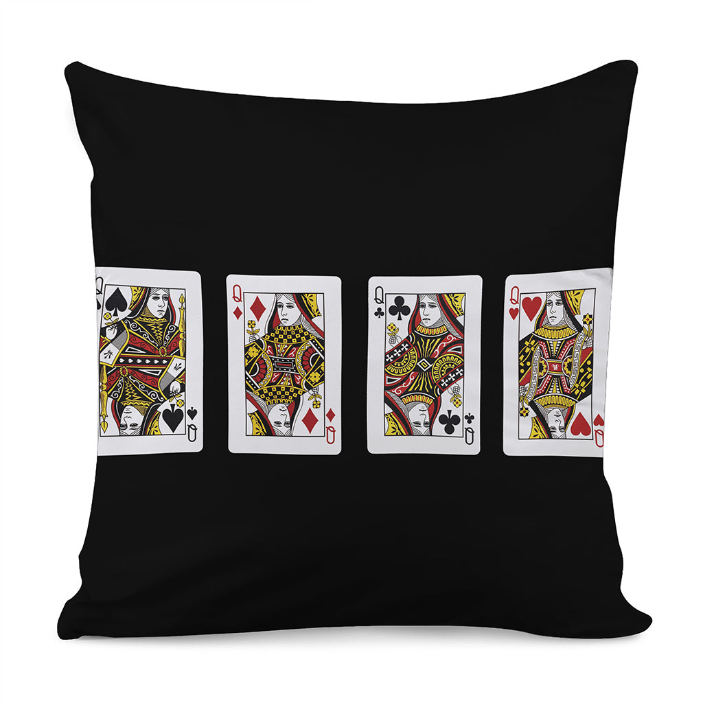 Four Queens Playing Cards Print Pillow Cover