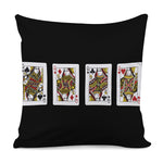 Four Queens Playing Cards Print Pillow Cover