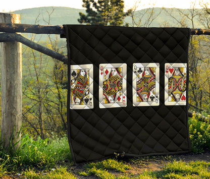 Four Queens Playing Cards Print Quilt