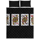 Four Queens Playing Cards Print Quilt Bed Set