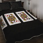 Four Queens Playing Cards Print Quilt Bed Set