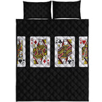 Four Queens Playing Cards Print Quilt Bed Set