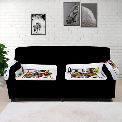 Four Queens Playing Cards Print Sofa Cover