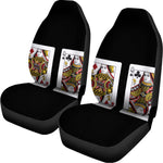 Four Queens Playing Cards Print Universal Fit Car Seat Covers