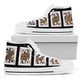Four Queens Playing Cards Print White High Top Sneakers