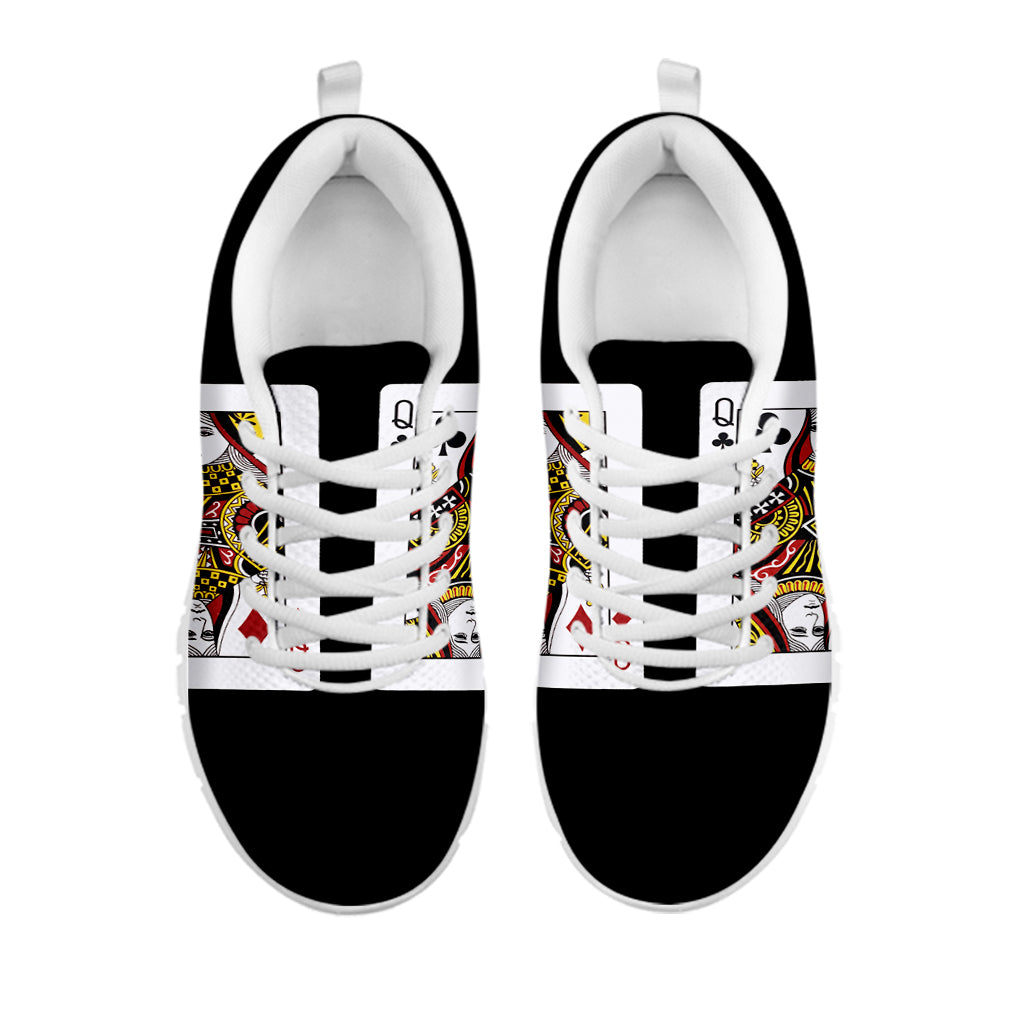 Four Queens Playing Cards Print White Sneakers