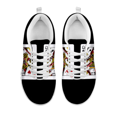 Four Queens Playing Cards Print White Sneakers