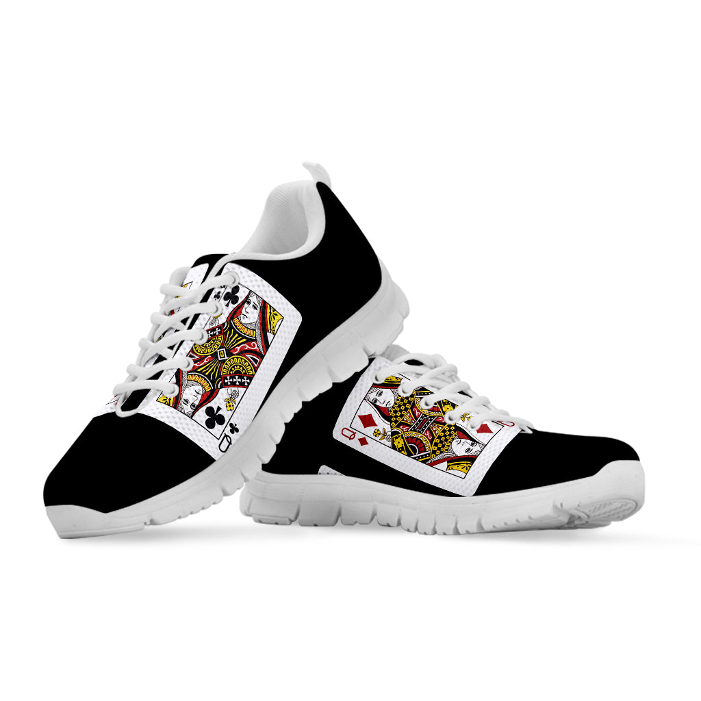 Four Queens Playing Cards Print White Sneakers