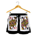 Four Queens Playing Cards Print Women's Shorts