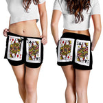 Four Queens Playing Cards Print Women's Shorts