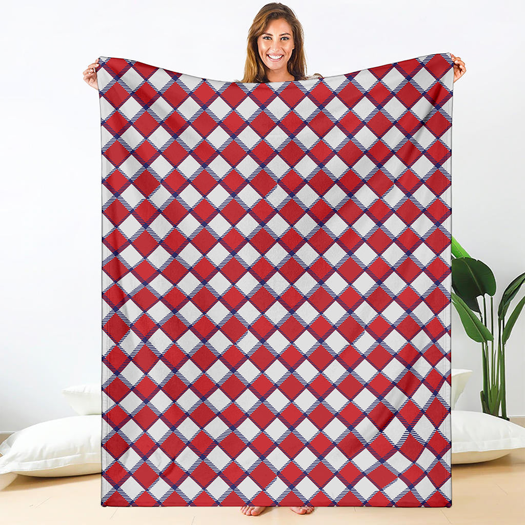 Fourth of July American Plaid Print Blanket