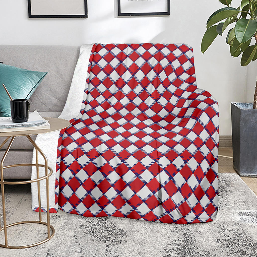 Fourth of July American Plaid Print Blanket