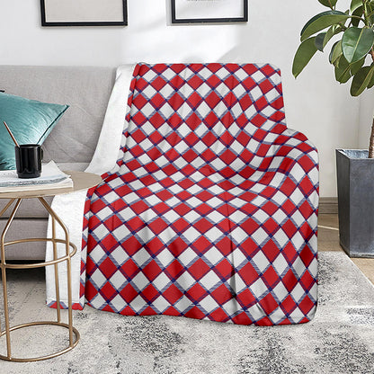 Fourth of July American Plaid Print Blanket