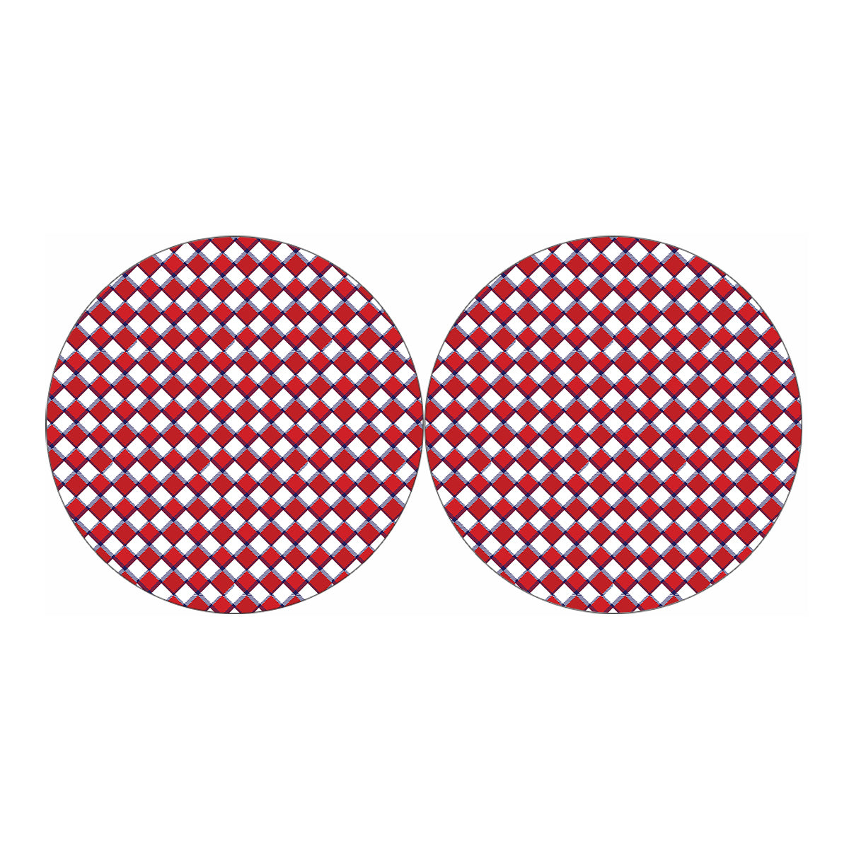 Fourth of July American Plaid Print Car Coasters