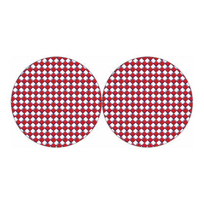 Fourth of July American Plaid Print Car Coasters